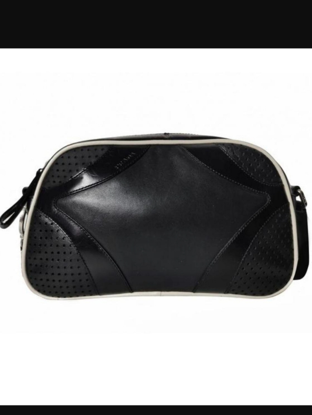 Small Prada Vitello Drive Perforated Bowling Shoulder Bag - Picture 5 of 16